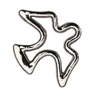 Znaczek metalowy - srebrny - Gołębica 