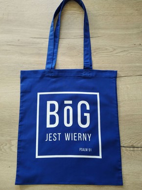 Torba Bóg jest wierny - niebieska
