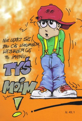 Naklejka prostokąt - Nie lękaj się - chłopiec