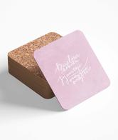 Podstawka korkowa - Dzielna kobieta - róż