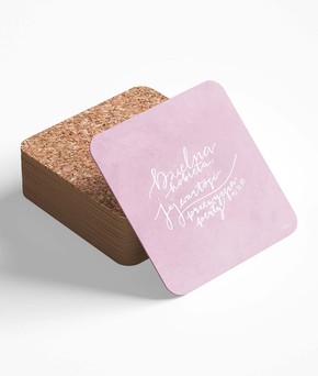 Podstawka korkowa - Dzielna kobieta - róż