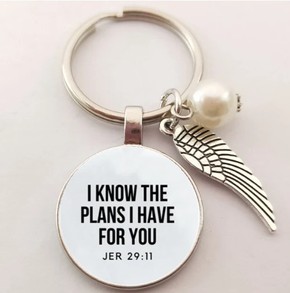 Breloczek metalowy - skrzydło - I know the plans