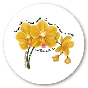 Podstawka okrągła korkowa - Orchidea