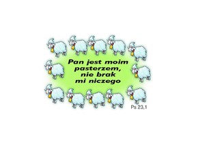 Naklejka prostokąt - Pan jest moim pasterzem 