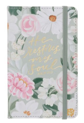 Notatnik - He Restores My Soul Green Floral 