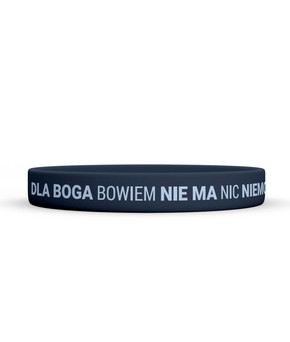 Opaska silikonowa - Dla Boga bowiem - granat