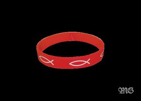 Opaska silikonowa - rybki - czerwona