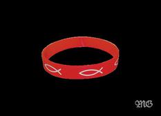 Opaska silikonowa - rybki - czerwona