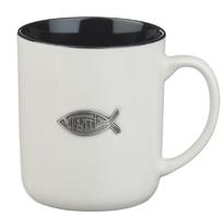 Kubek ceramiczny - Jesus Fish Metal Inlay
