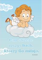 Kartka promise - Pan strzeże wszystkich - aniołek