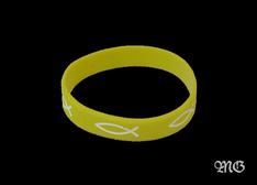 Opaska silikonowa - rybki - limonka 