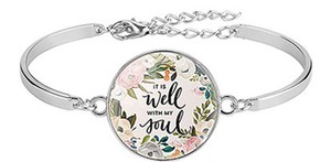 Bransoletka metalowa - It is well with my soul