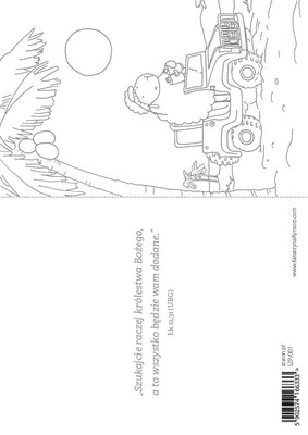 Pocztówka z kolorowanką - Szukajcie najpierw