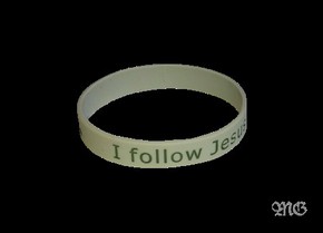Opaska silikonowa - I follow Jesus - szara
