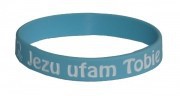 Opaska silikonowa - Jezu ufam Tobie - niebieska