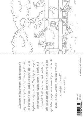 Pocztówka z kolorowanką - Spójrzcie na ptaki