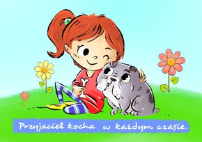 Kartka promise - Przyjaciel kocha - dziewczynka