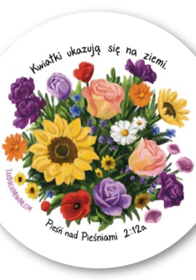 Podstawka okrągła korkowa - Kwiaty