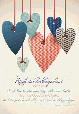 A Kartka składana - Niech Cię błogosławi - serca