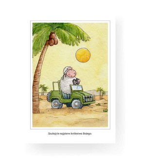 Pocztówka z kolorowanką - Szukajcie najpierw