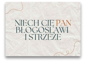 Karnet -Niech cię Pan błogosławi - napis