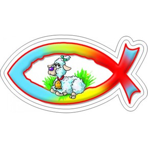 Magnes na lodówkę kształt - rybka z owieczką 