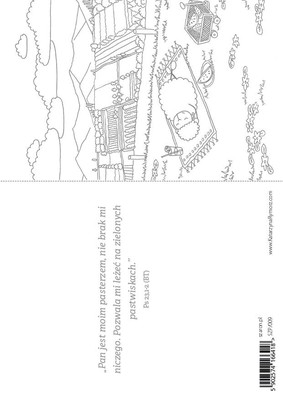 Pocztówka z kolorowanką - Pan jest pasterzem