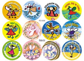 Naklejka okrągła zestaw - Uwielbiajcie Pana 