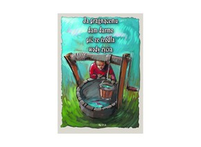 Naklejka prostokąt - Ja pragnącemu dam darmo